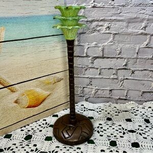 Palm Tree Brass Vintage Candle Stick Holder